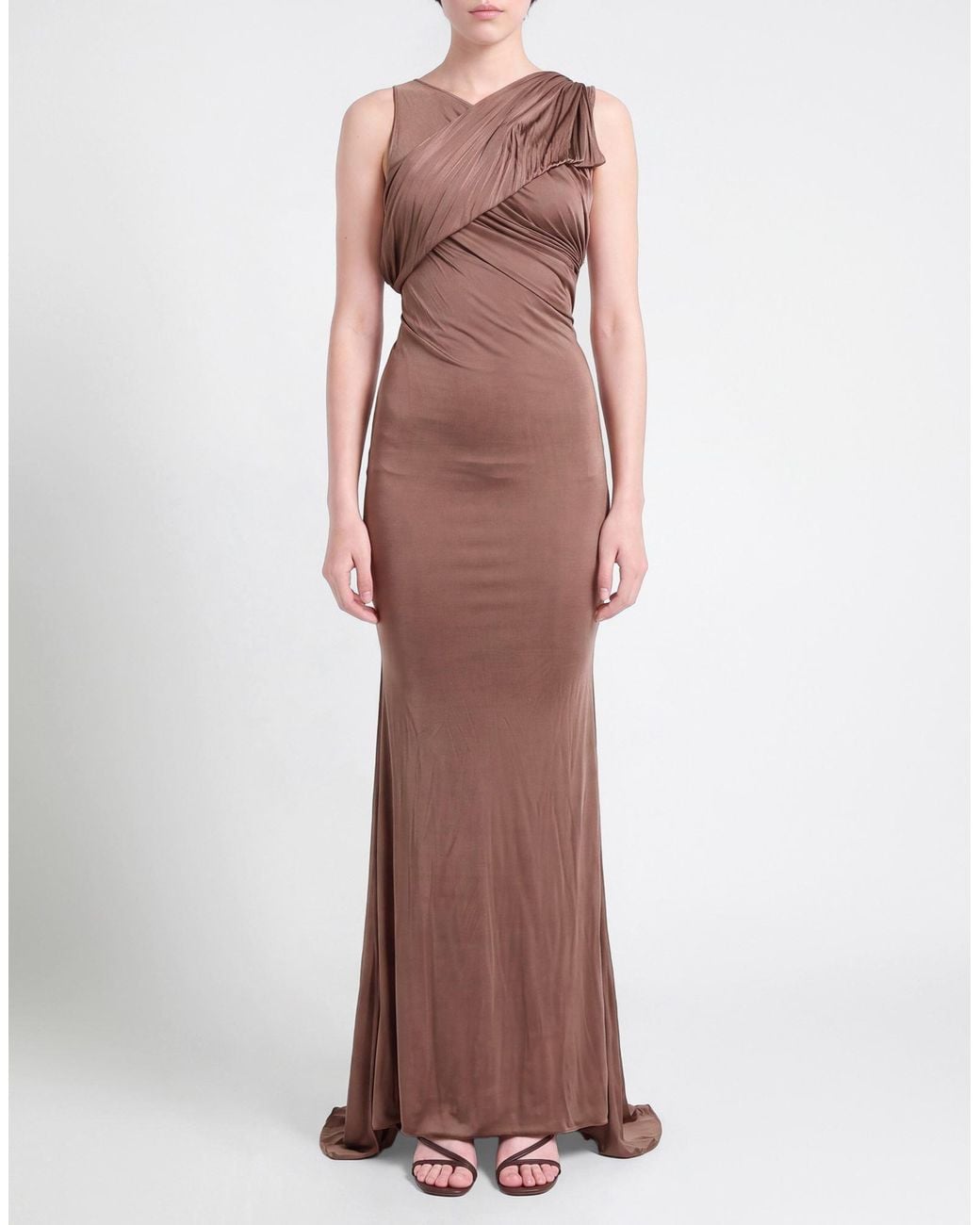 Rick Owens Brown Maxi Dress Viscose