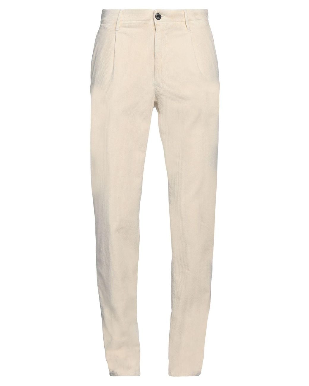 Incotex Natural Ivory Pants Cotton, Elastane for men