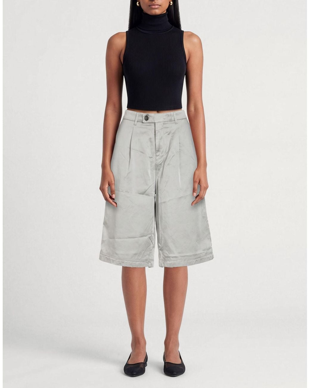 Berwich Gray Shorts & Bermuda Shorts Cotton, Viscose, Elastane