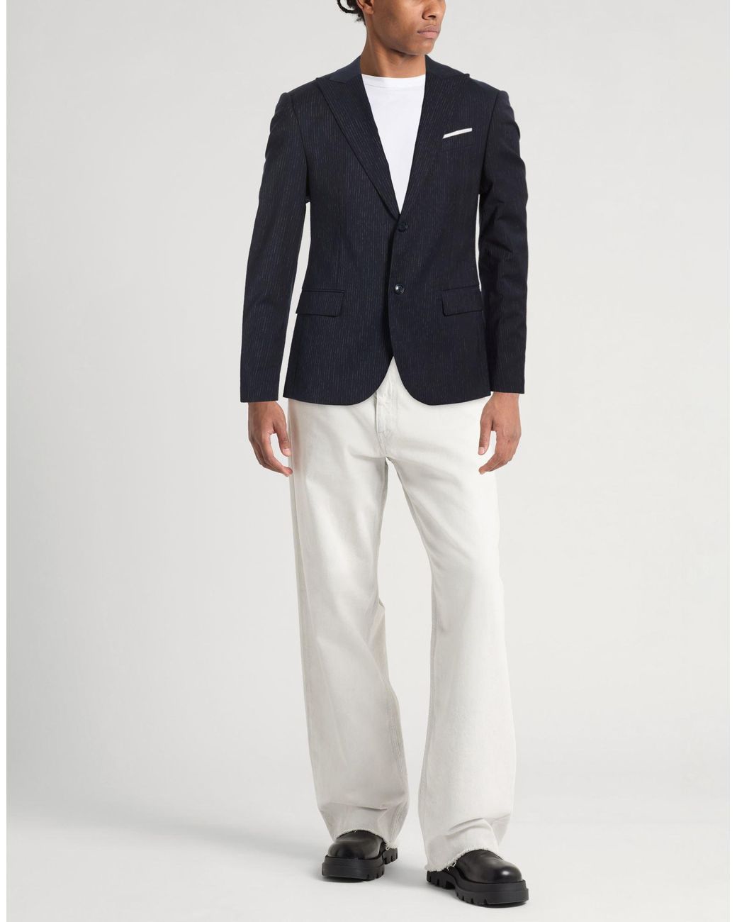 Daniele Alessandrini Blue Blazer Wool, Polyester, Viscose, Elastane for men