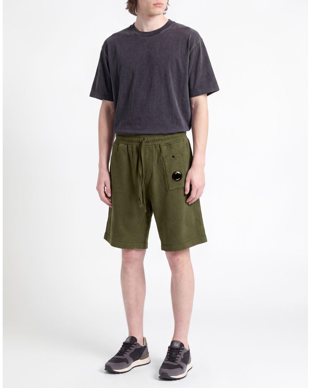 C P Company Green Military Shorts & Bermuda Shorts Cotton for men