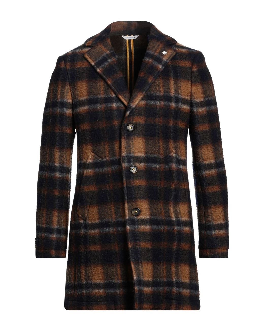 Manuel Ritz Black Camel Coat Polyester, Wool for men