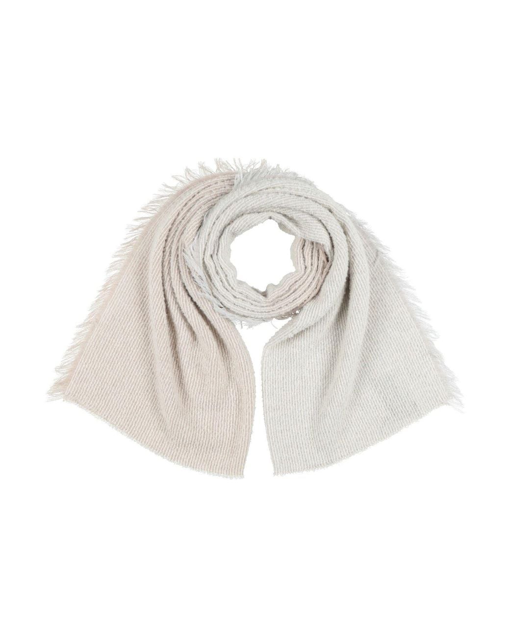 D.exterior White Scarf Wool, Viscose, Polyolefin, Polyester