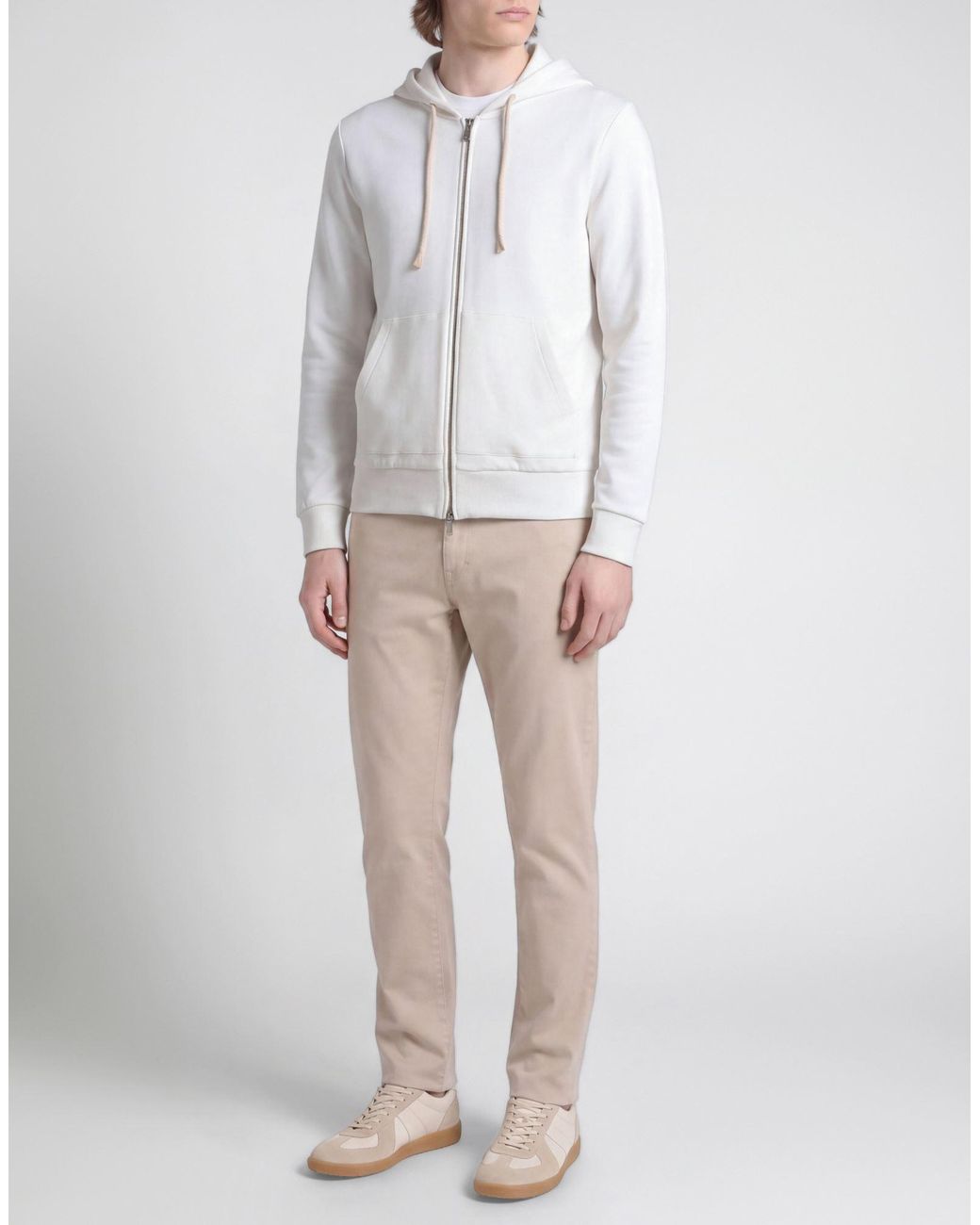 Eleventy White Platinum Ivory Sweatshirt Cotton, Polyamide, Cashmere, Silk for men
