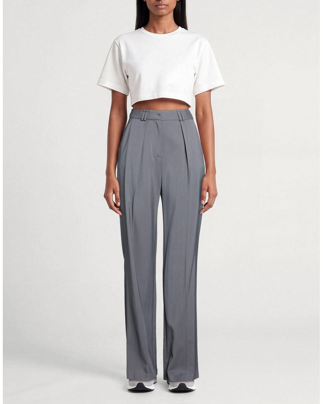 Elisabetta Franchi Gray Charcoal Pants Viscose, Elastane