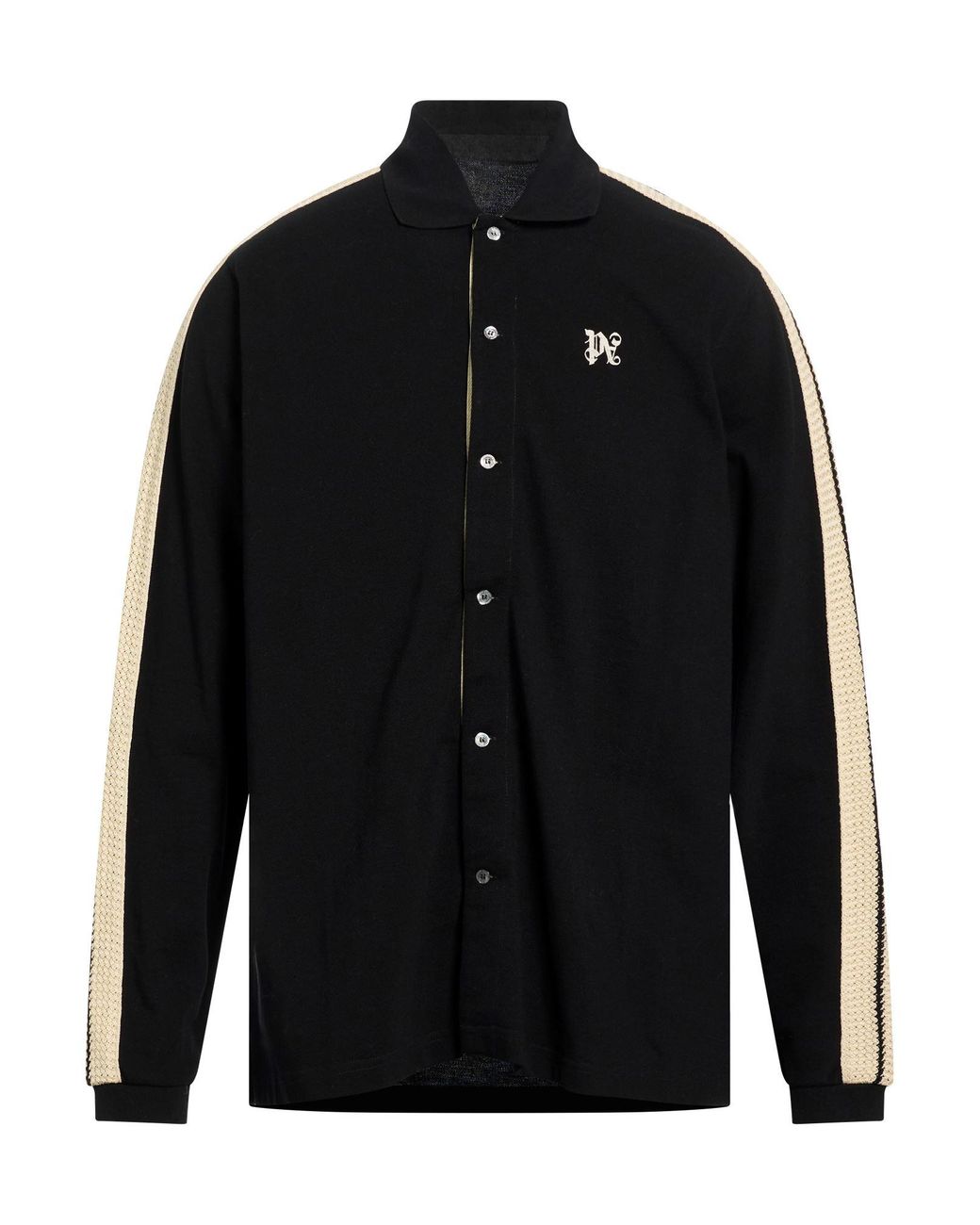 Palm Angels Black Shirt Cotton, Polyester for men