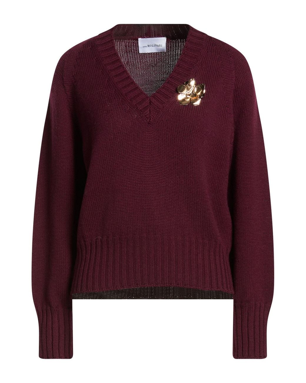 Anna Molinari Red Sweater Wool