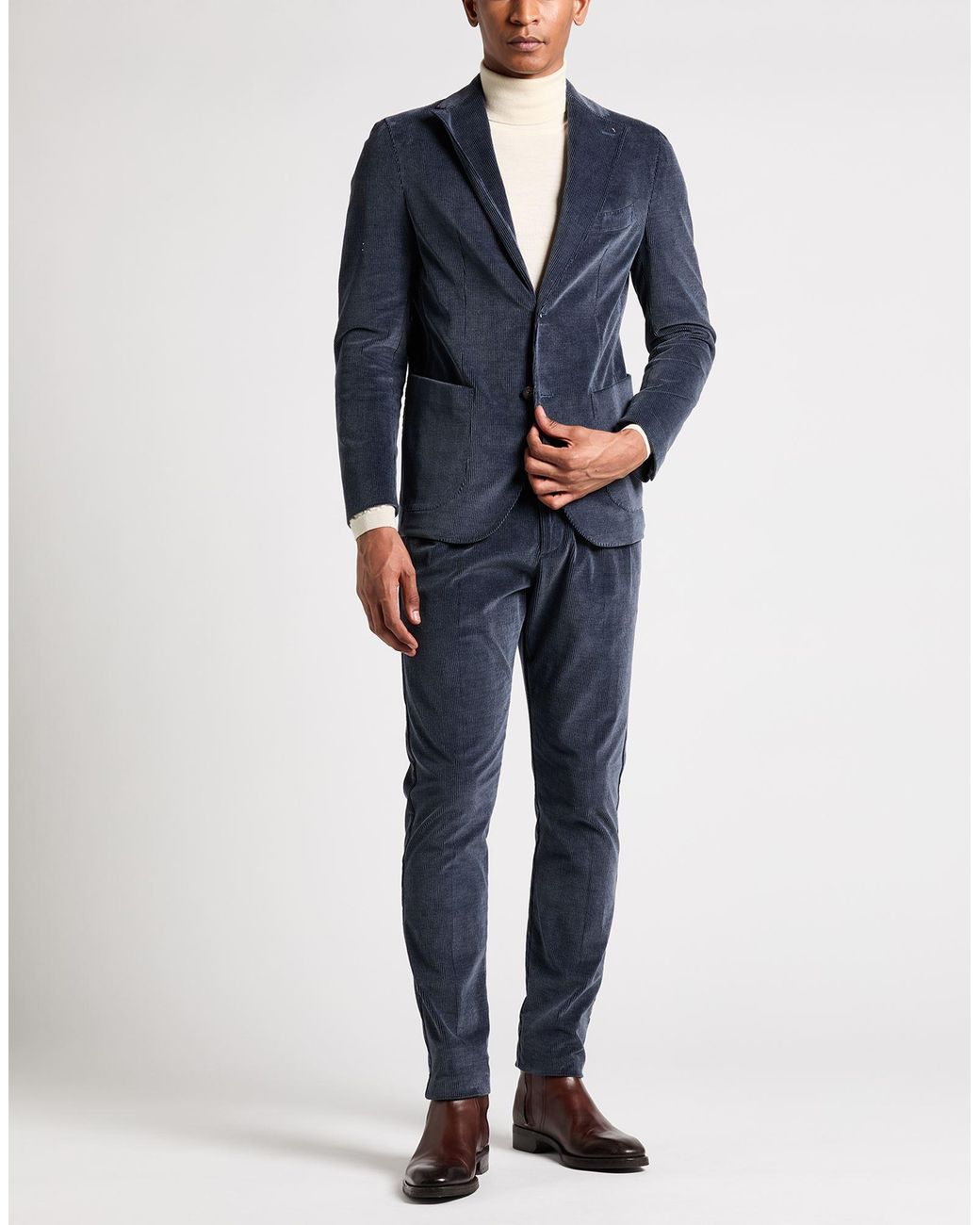 Eleventy Blue Suit Cotton, Wool, Elastane for men