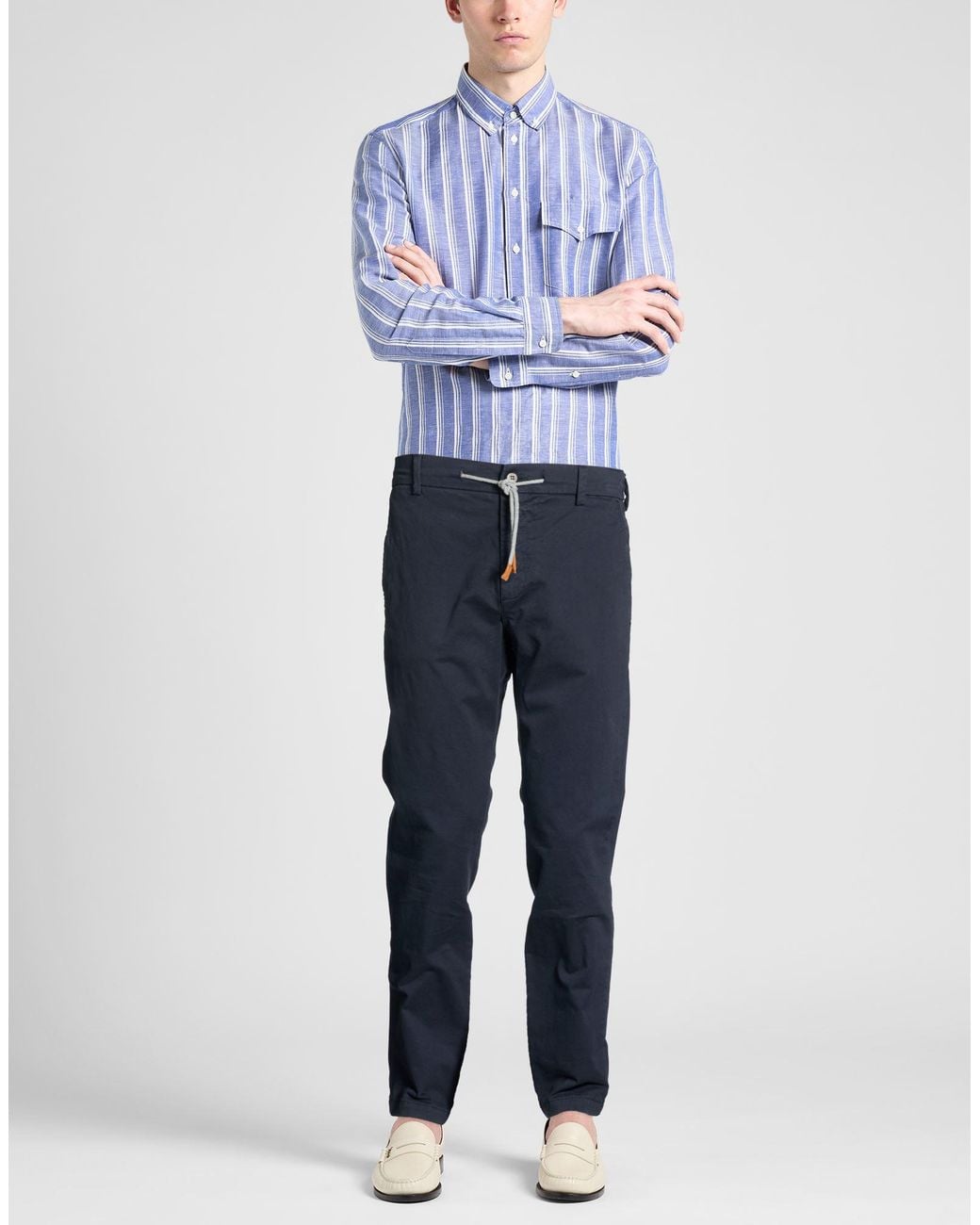Eleventy Blue Pants Cotton, Elastane for men