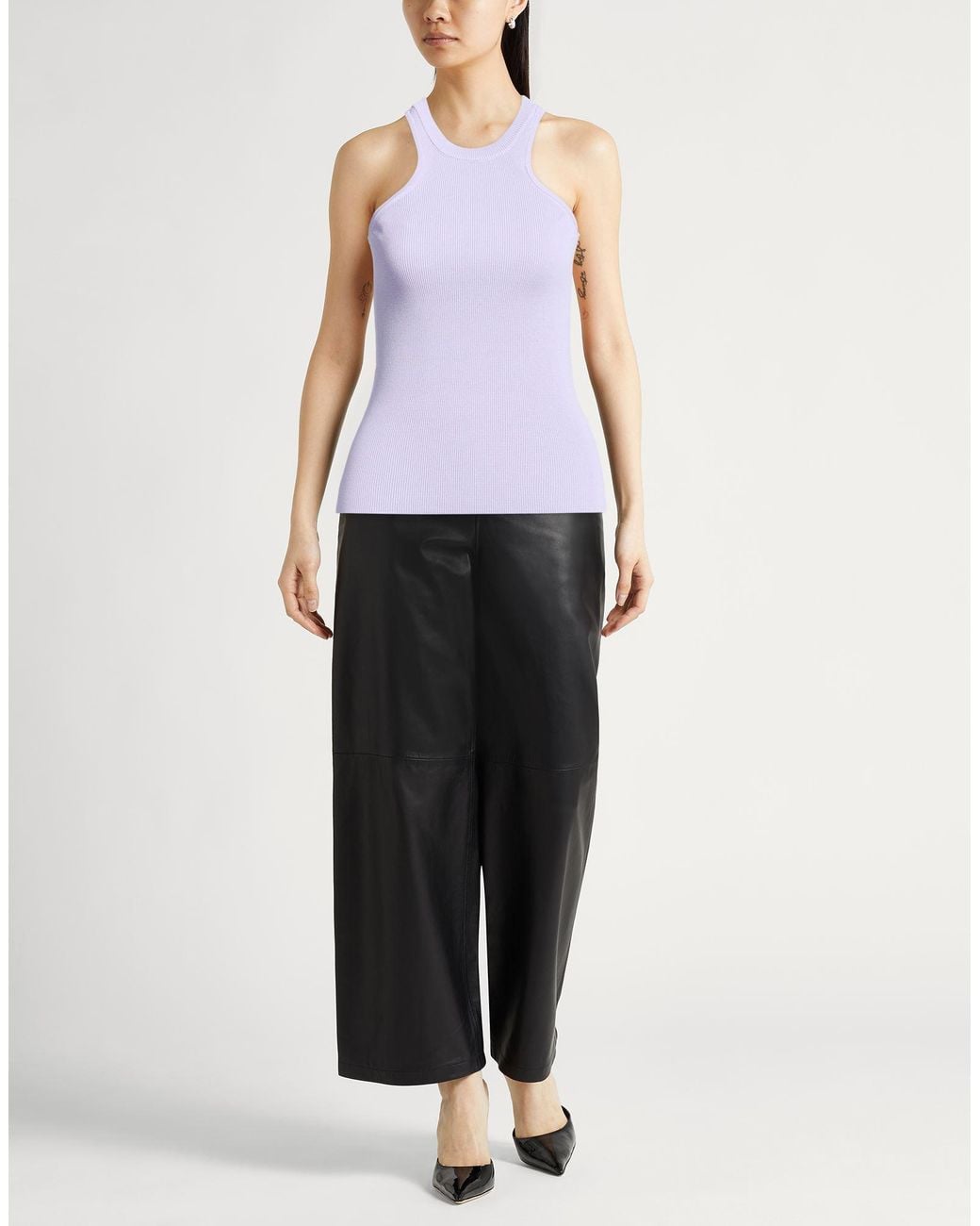 Erika Cavallini Semi Couture Purple Tank Top Viscose, Polyamide