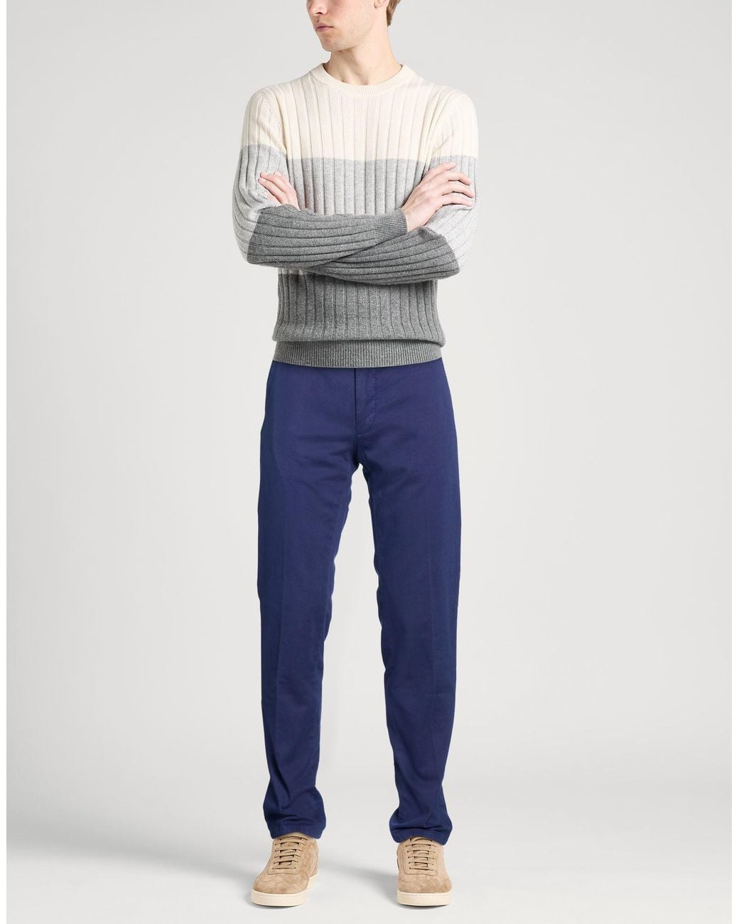 Santaniello Blue Pants Cotton, Elastane for men