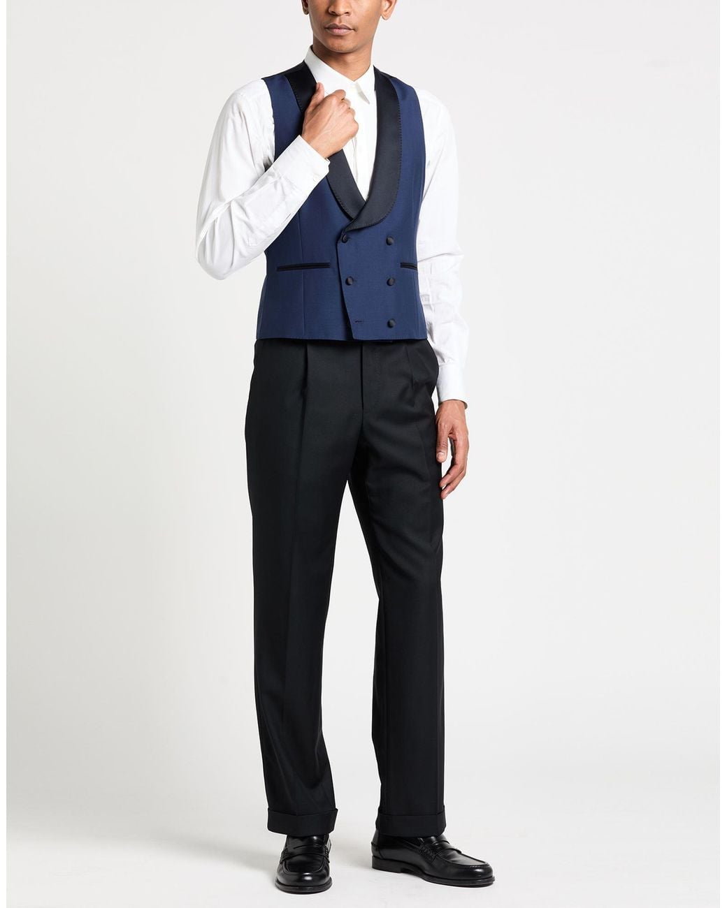 Lardini Blue Tailored Vest Wool for men