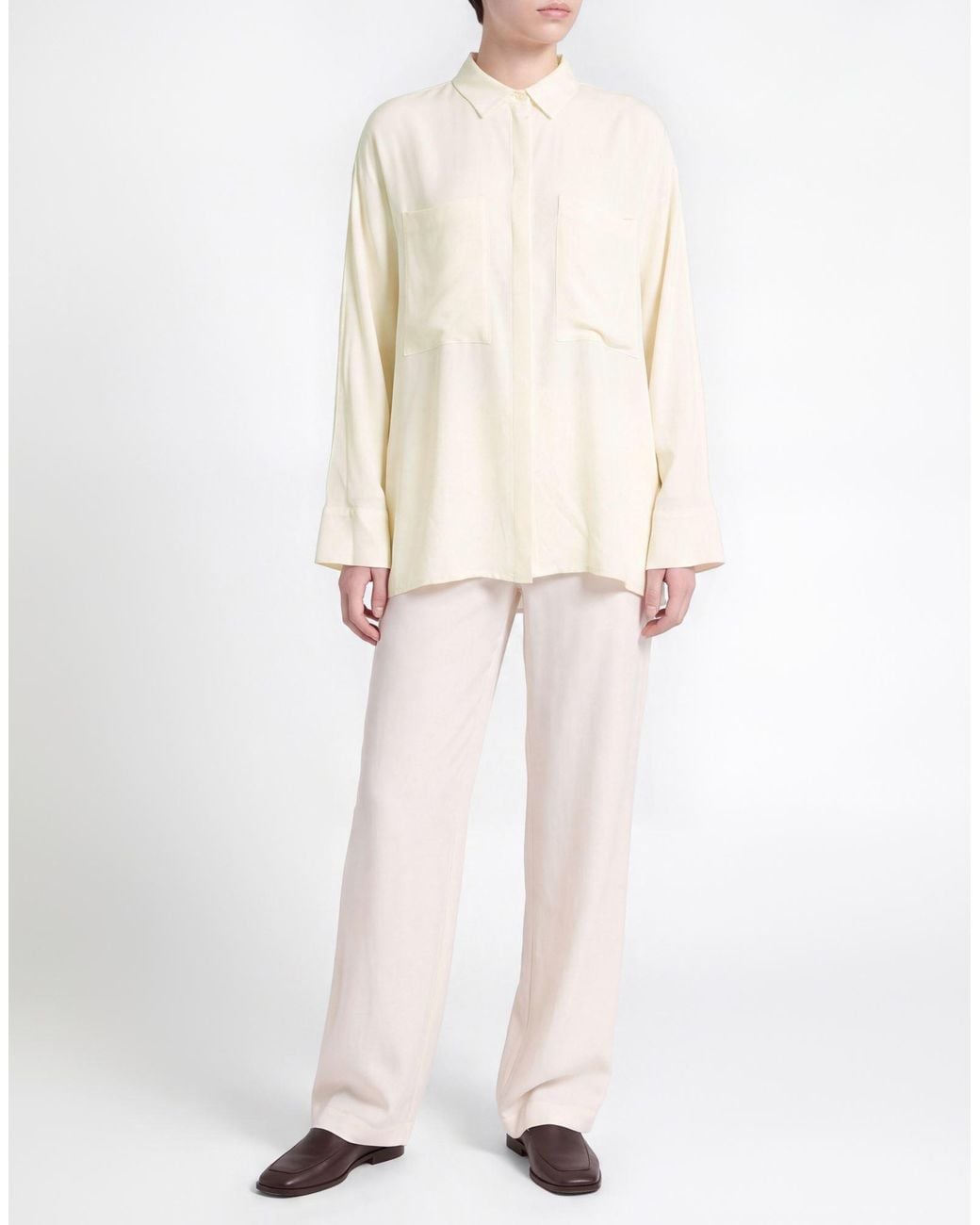 Semicouture Natural Ivory Shirt Acetate, Silk