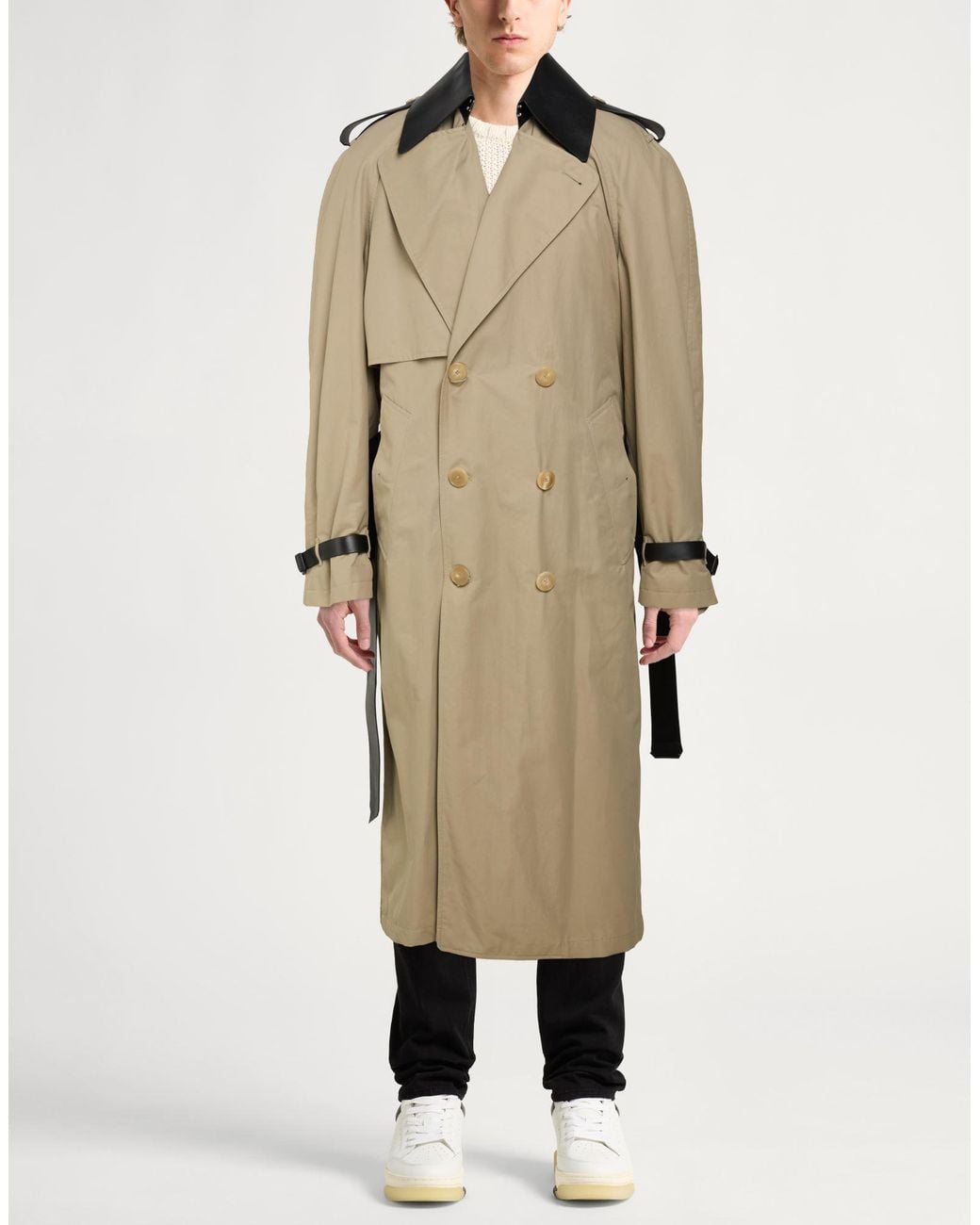Givenchy Natural Taupe Overcoat & Trench Coat Cotton, Polyamide, Lambskin for men