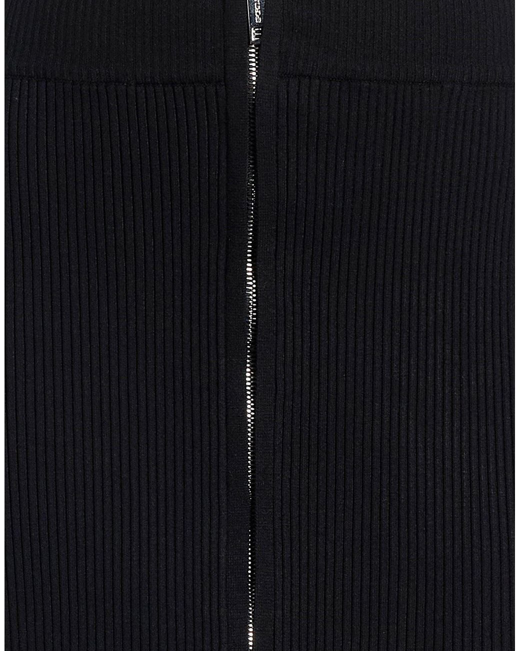 Sportmax Black Midi Skirt Viscose, Polyester, Polyamide, Elastane