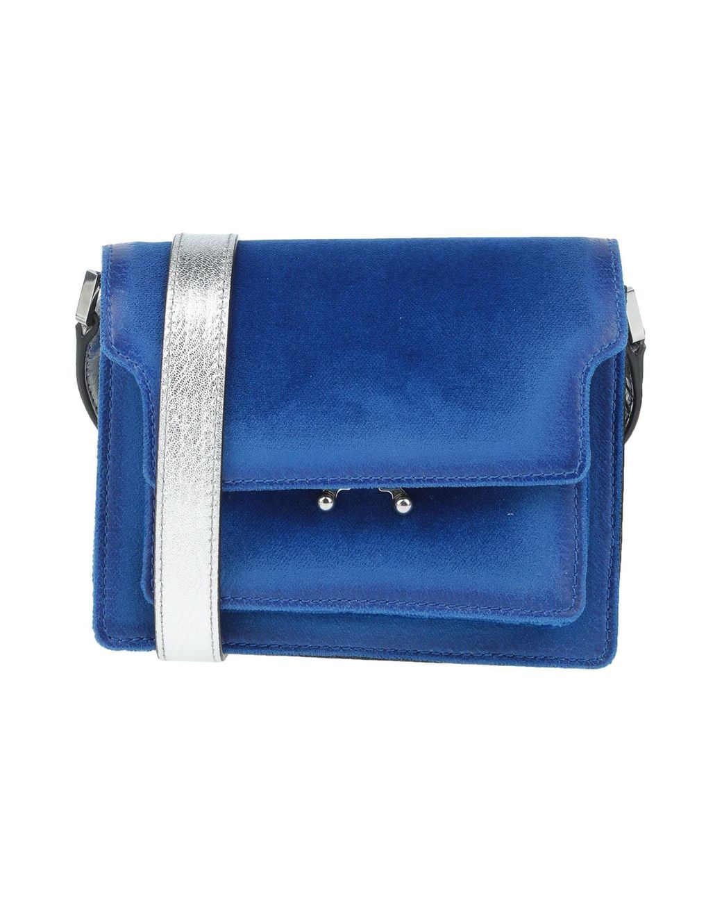 Marni Blue Cross-Body Bag Cotton, Synthetic Fibers, Cow Leather, Brass, Shearling