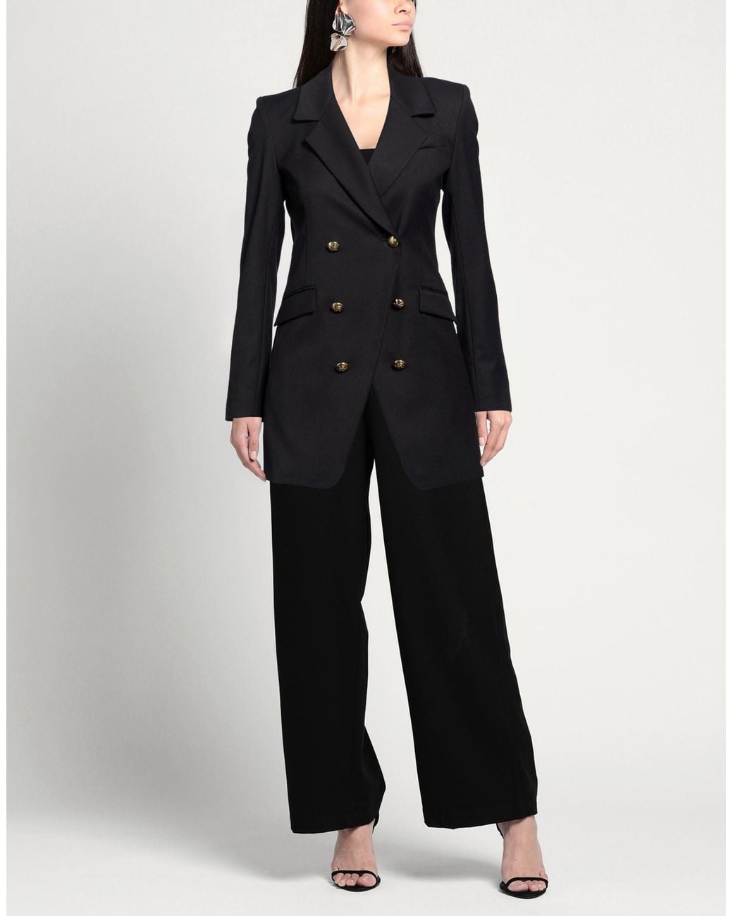 .., merci italia Black Blazer Polyester, Viscose, Elastane