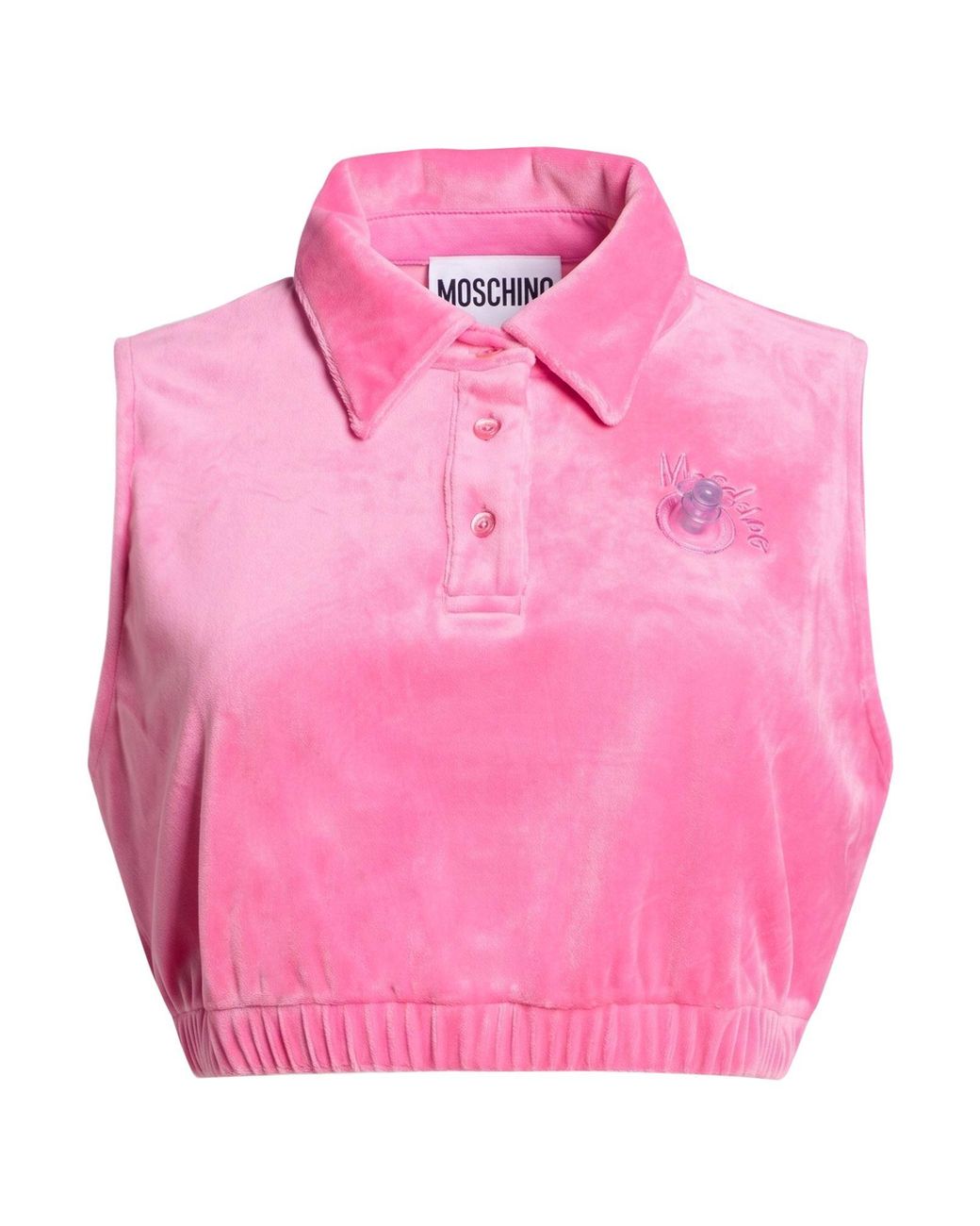 Moschino Pink Polo Shirt Polyester, Elastane