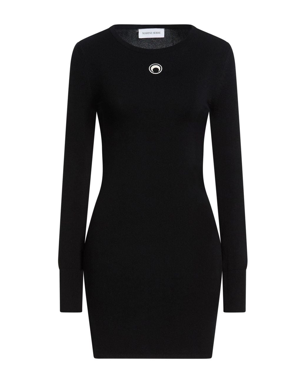 MARINE SERRE Black Mini Dress Viscose, Elastane