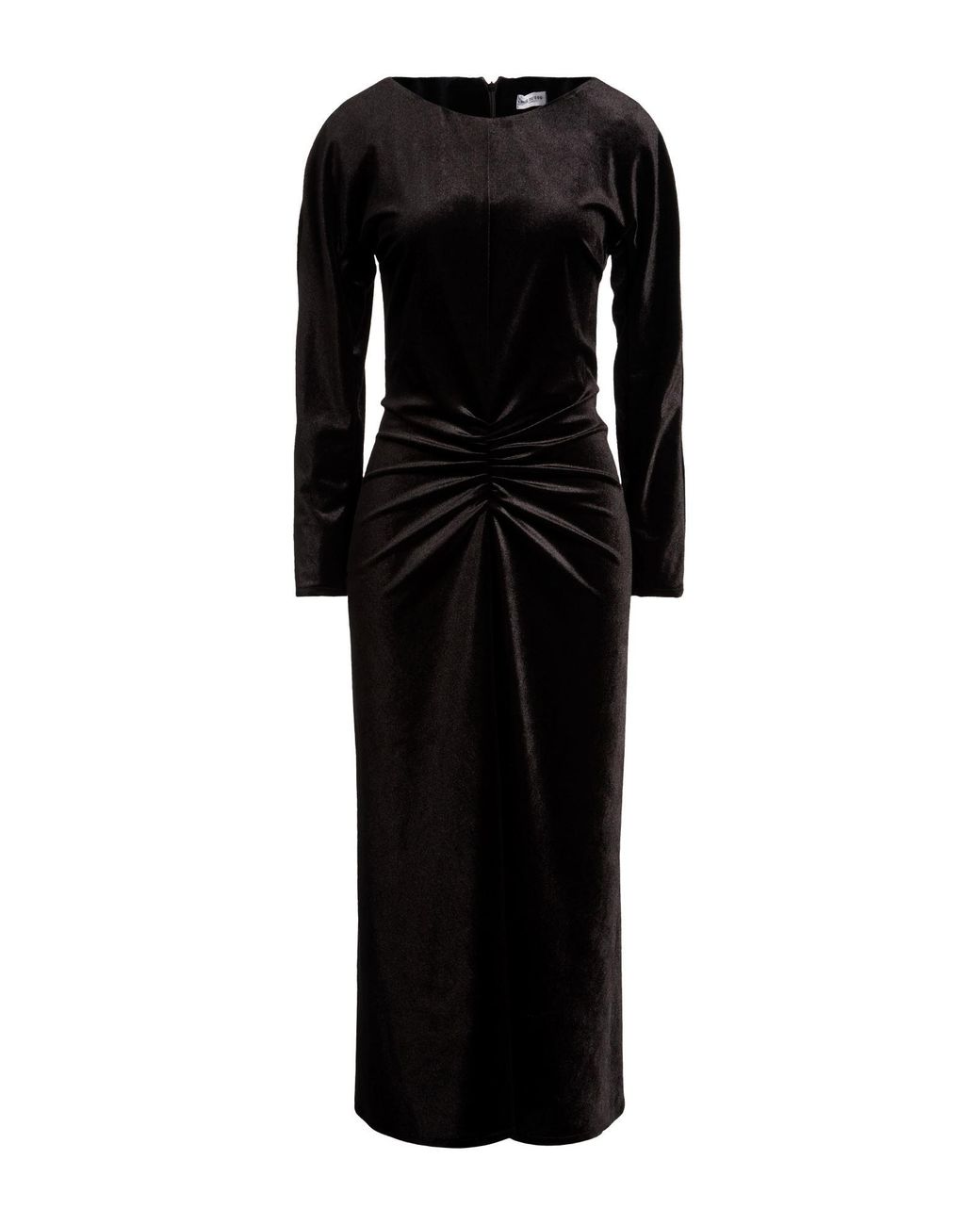 RUE DU BAC Black Midi Dress Polyester, Elastane