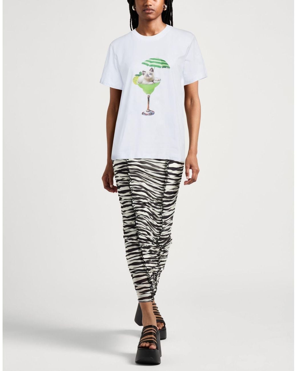MSGM White T-Shirt Cotton