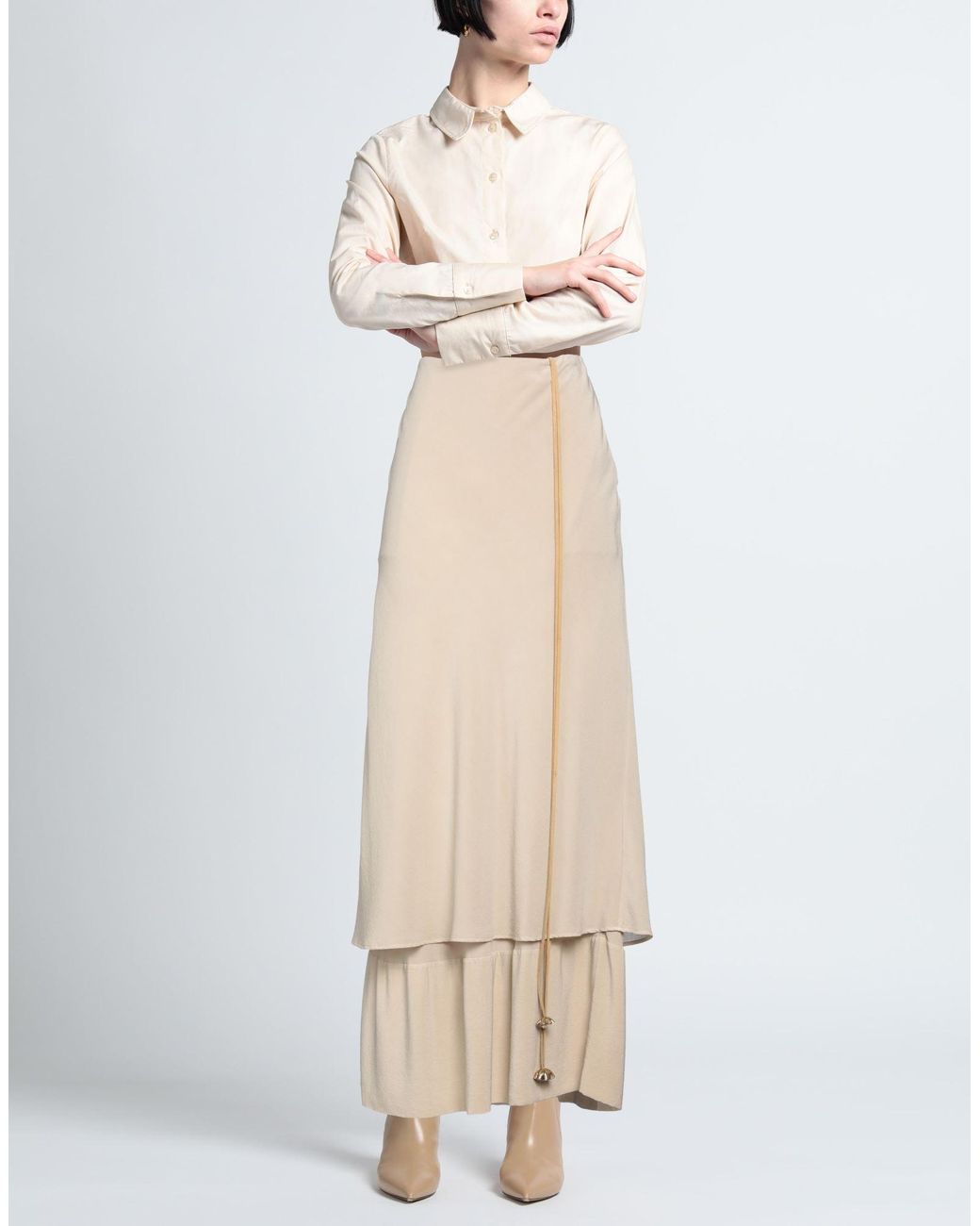 Quira Natural Maxi Skirt Silk