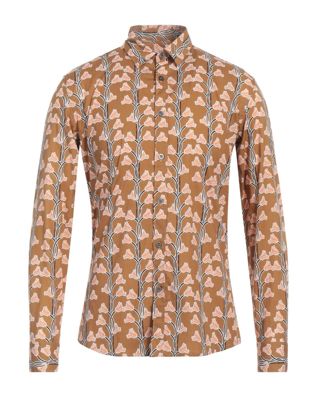 Daniele Alessandrini Brown Shirt Cotton, Elastane for men