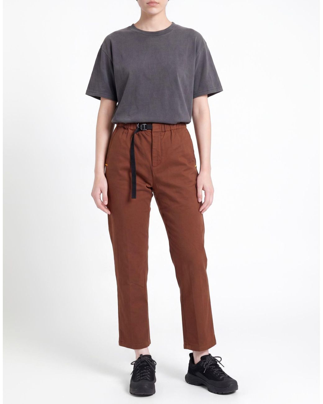 White Sand Brown Pants Cotton, Elastane