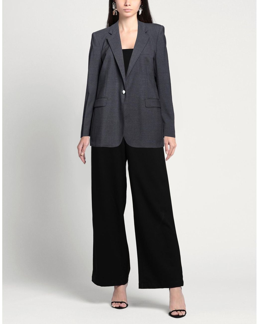 Tagliatore 0205 Blue Charcoal Blazer Virgin Wool, Polyester, Elastane