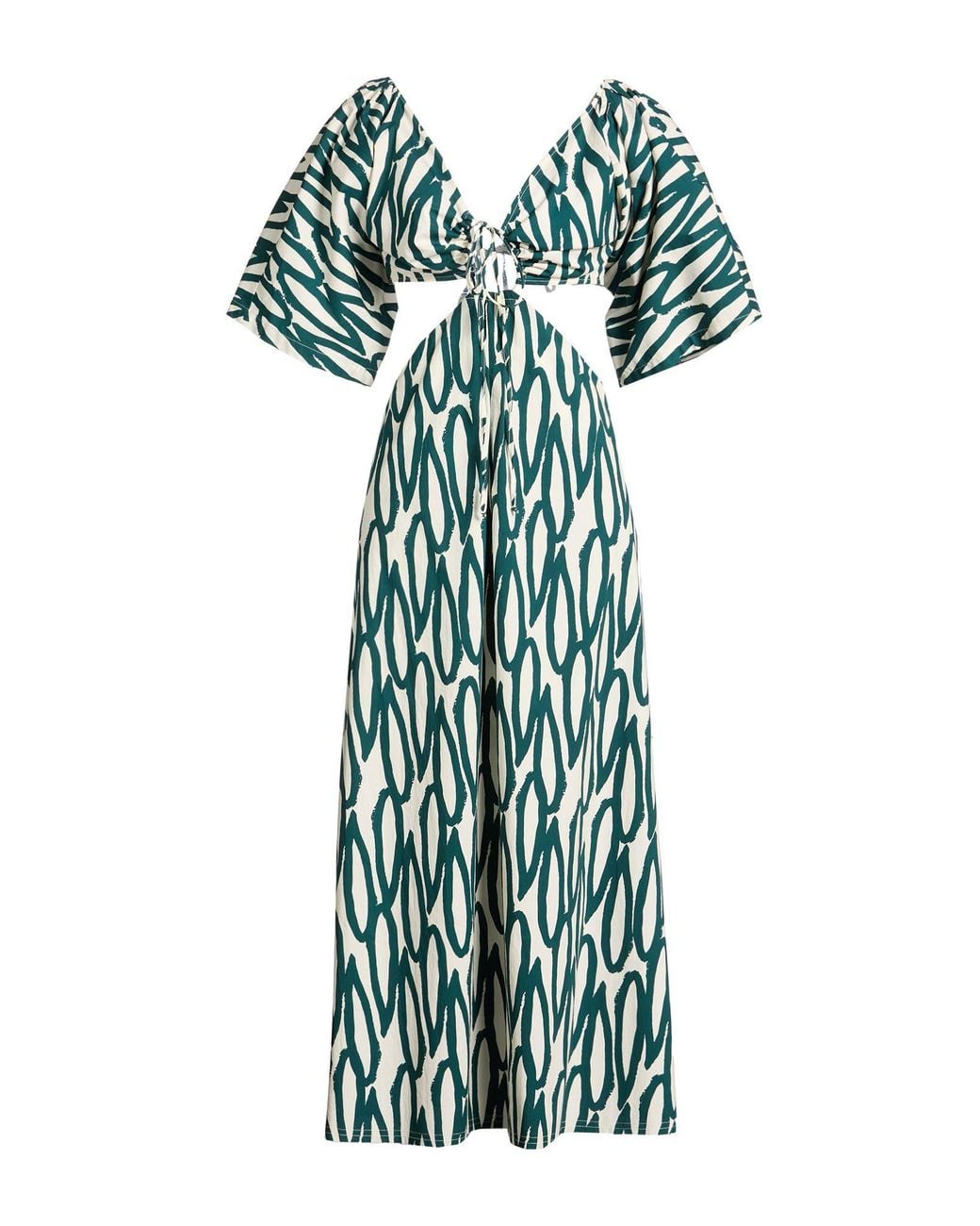 Liviana Conti Green Maxi Dress Cotton, Polyamide, Elastane