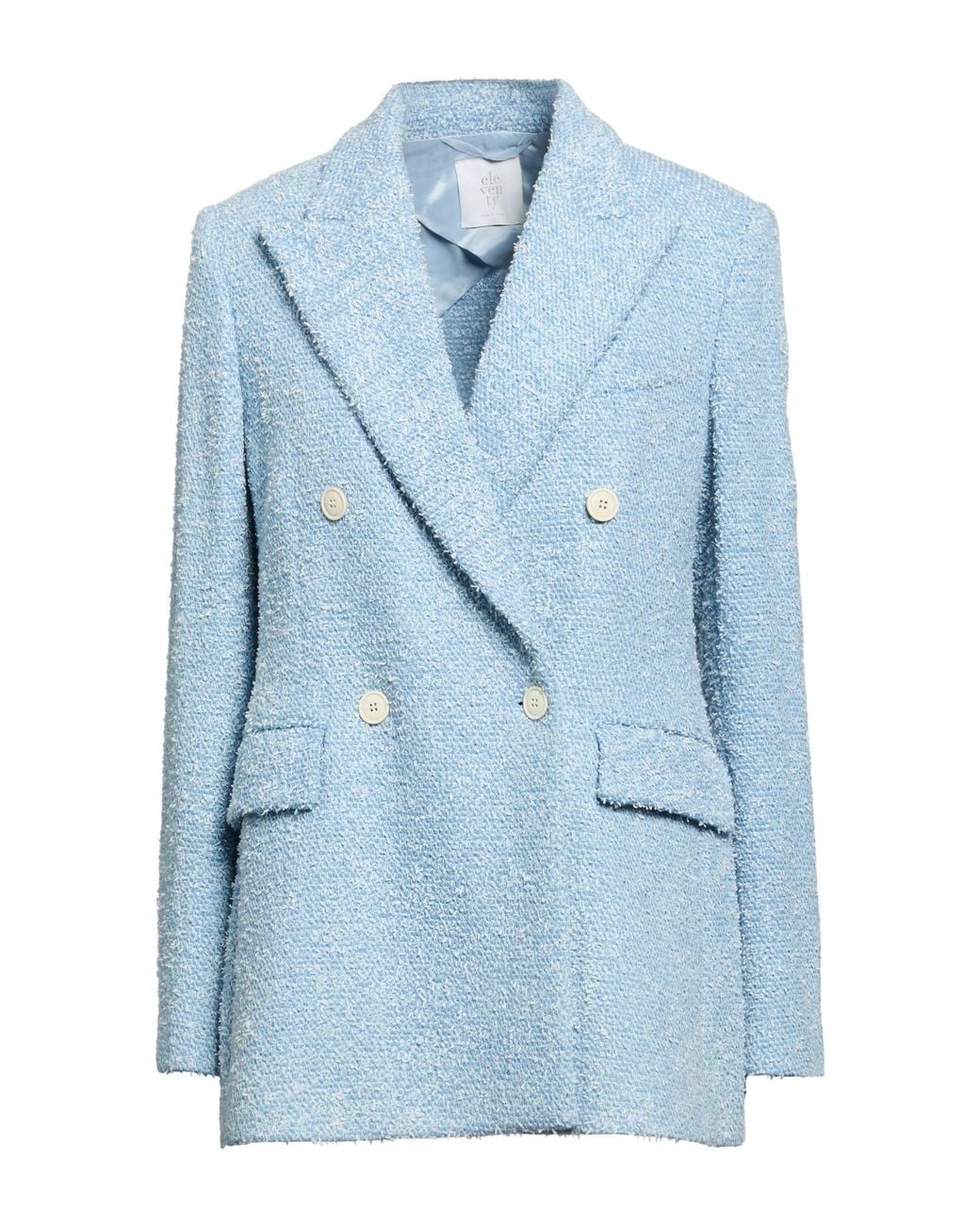 Eleventy Blue Blazer Cotton, Polyamide