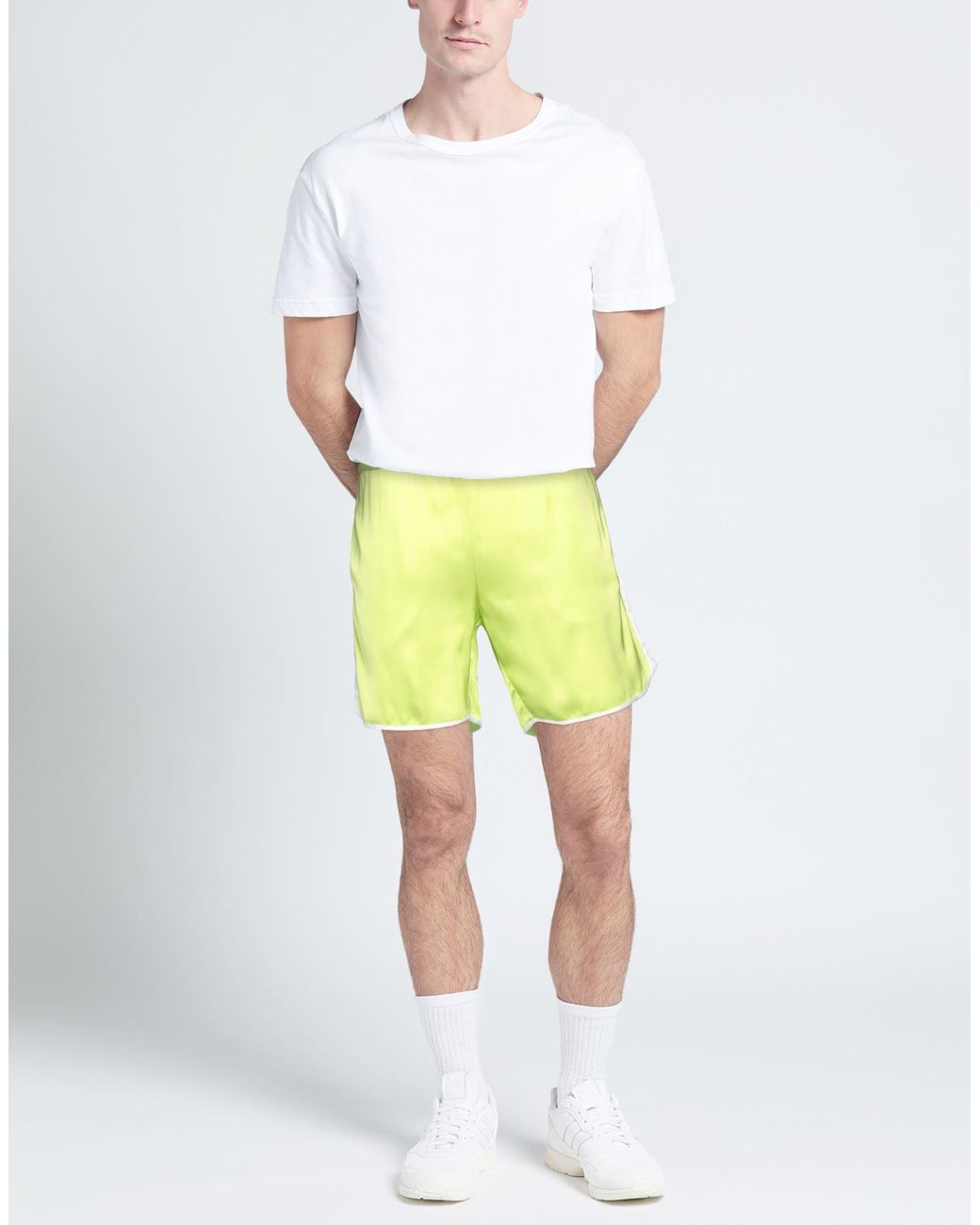 BLUE SKY INN Yellow Lime Shorts & Bermuda Shorts Viscose for men