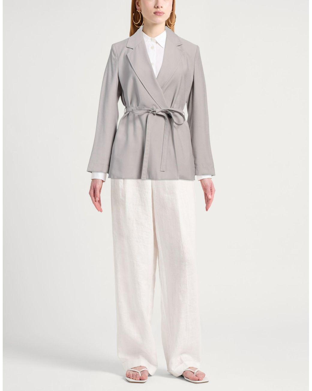 SEVENTY VENEZIA Gray Light Blazer Viscose, Polyester