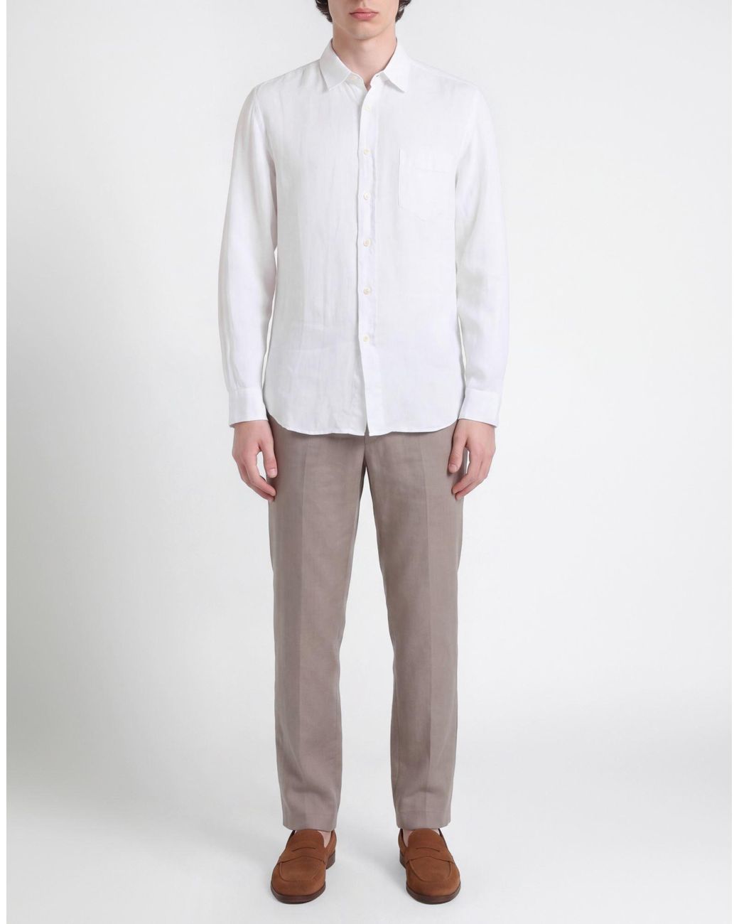 120% Lino White Shirts for men