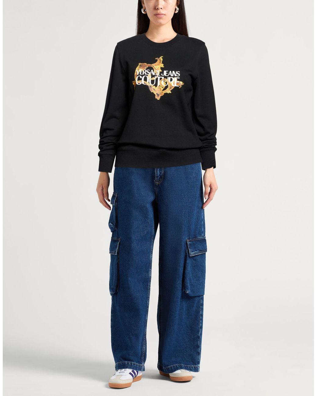 Versace Jeans Couture Black Sweatshirt Cotton