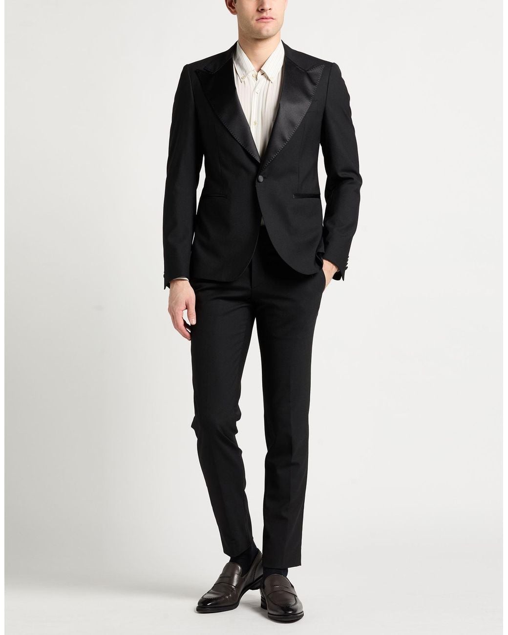 Brian Dales Black Suit Wool, Silk, Elastane for men