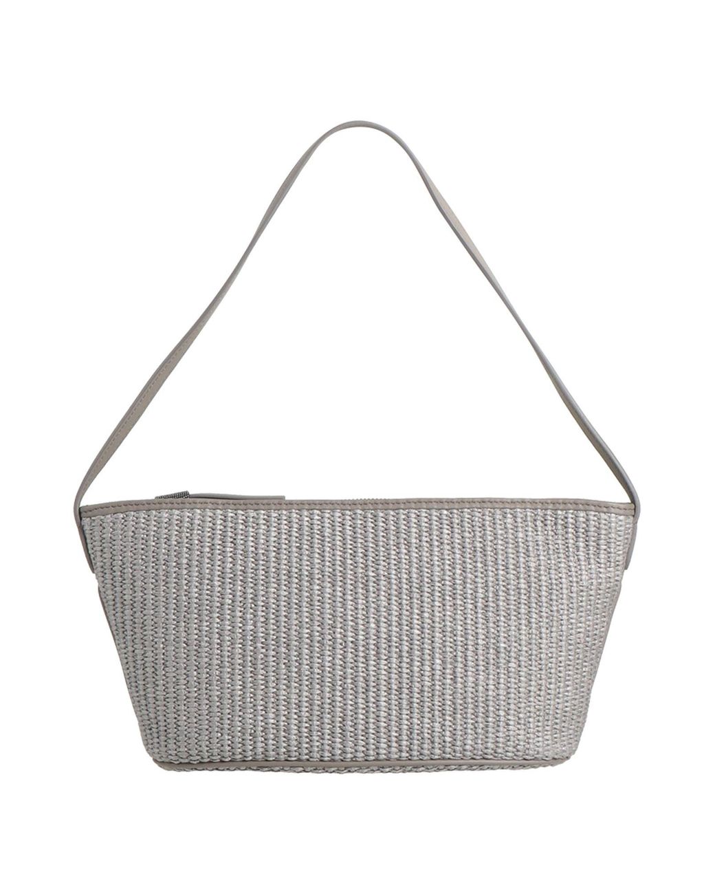 Brunello Cucinelli Gray Handbag Cotton, Polyester, Calfskin
