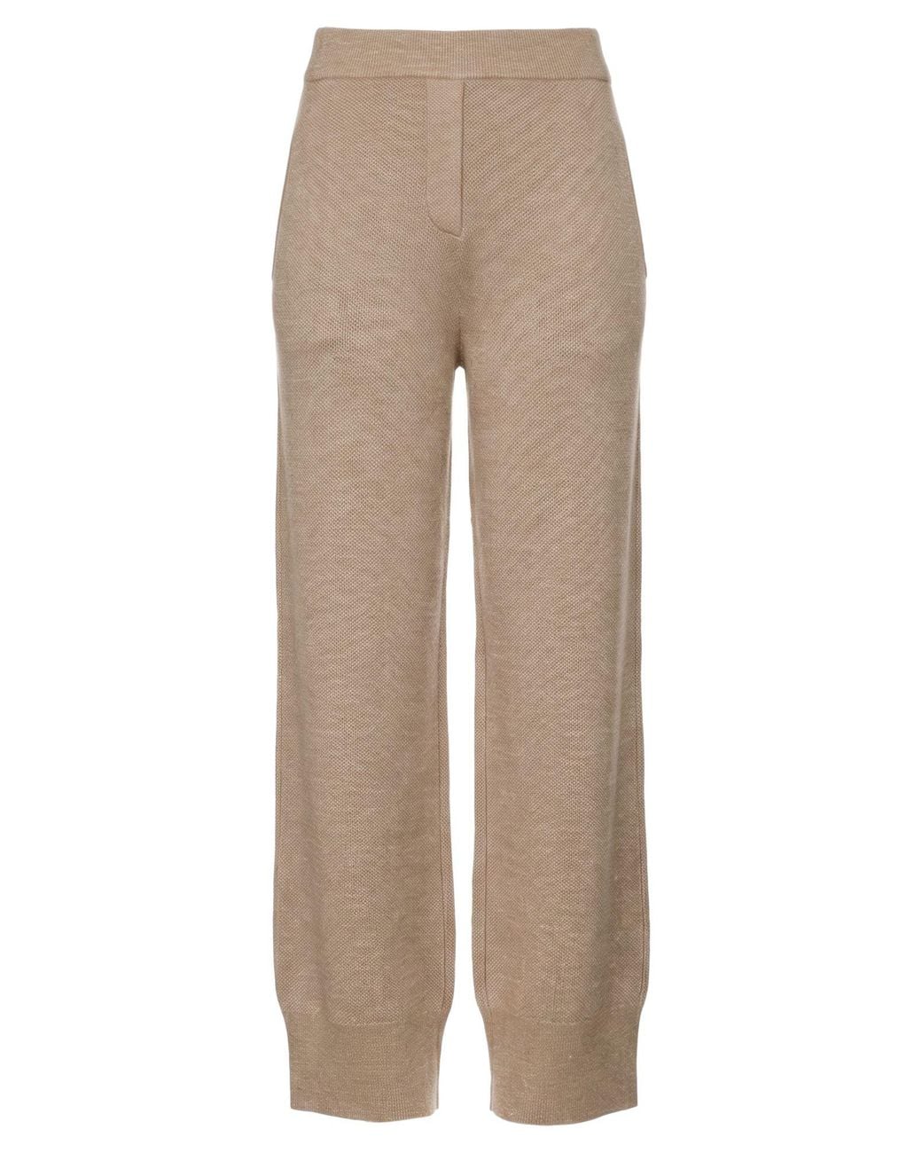 Brunello Cucinelli Natural Pants Cashmere, Viscose, Metallic Polyester