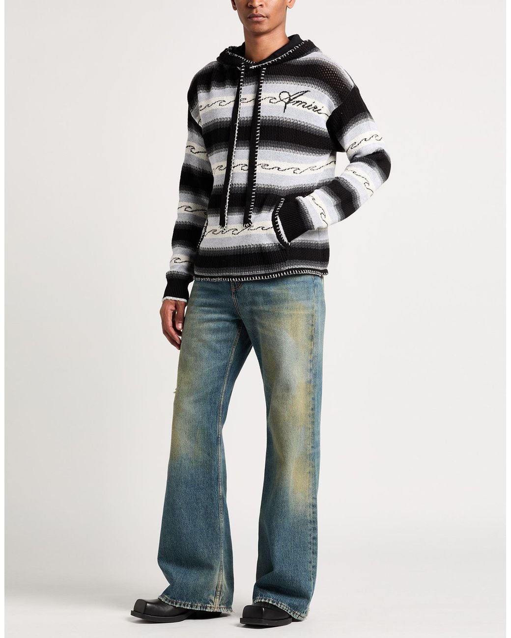 Amiri Black Sweater Cotton, Polyamide for men