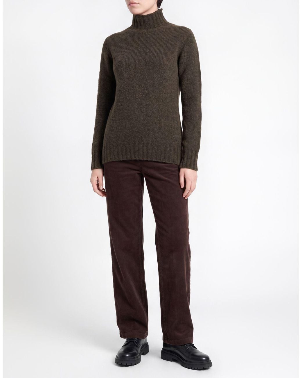 Gentry Portofino Green Military Turtleneck Virgin Wool, Polyamide