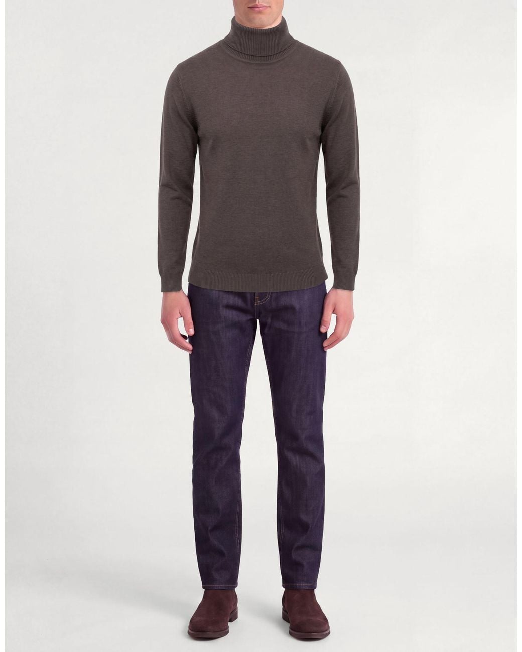 Crossley Gray Turtleneck Virgin Wool for men