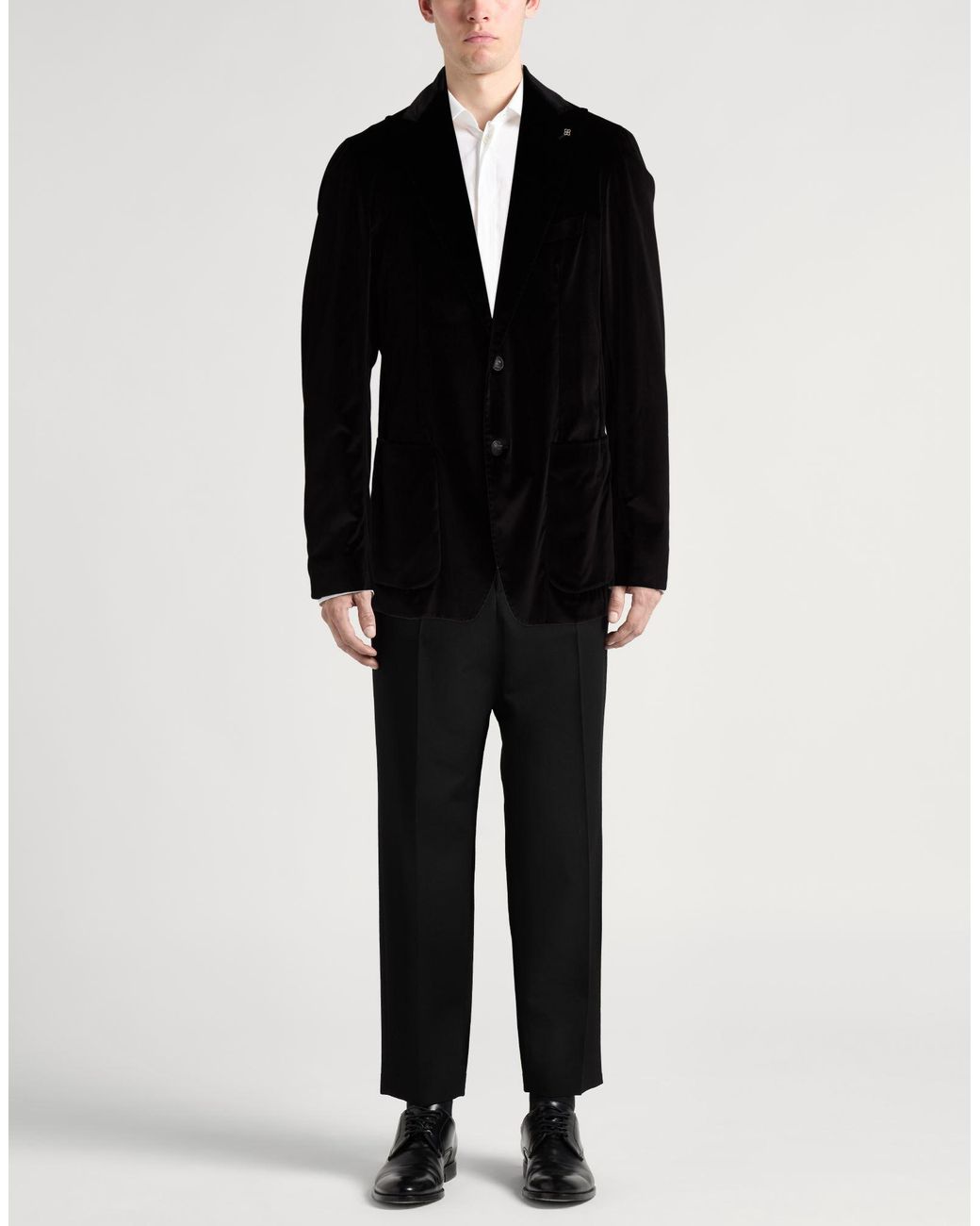 Tagliatore Black Blazer Cotton, Elastane for men