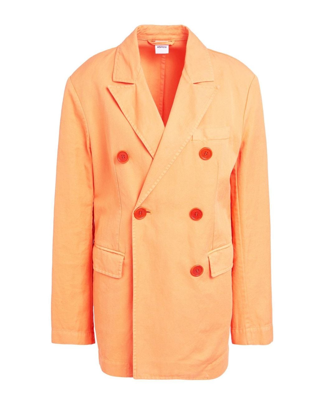 Aspesi Orange Blazer Cotton, Linen