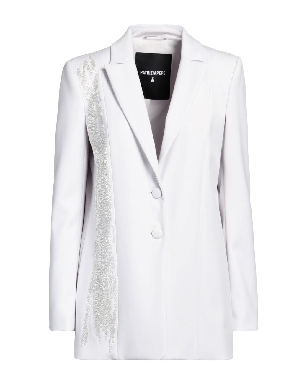 Patrizia Pepe White Blazer Polyester, Viscose, Elastane, Glass