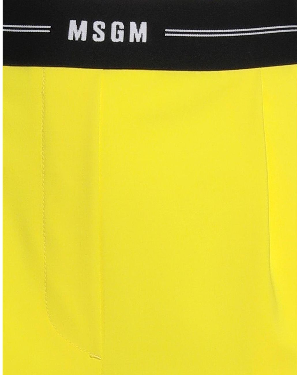 MSGM Yellow Pants Virgin Wool, Elastane