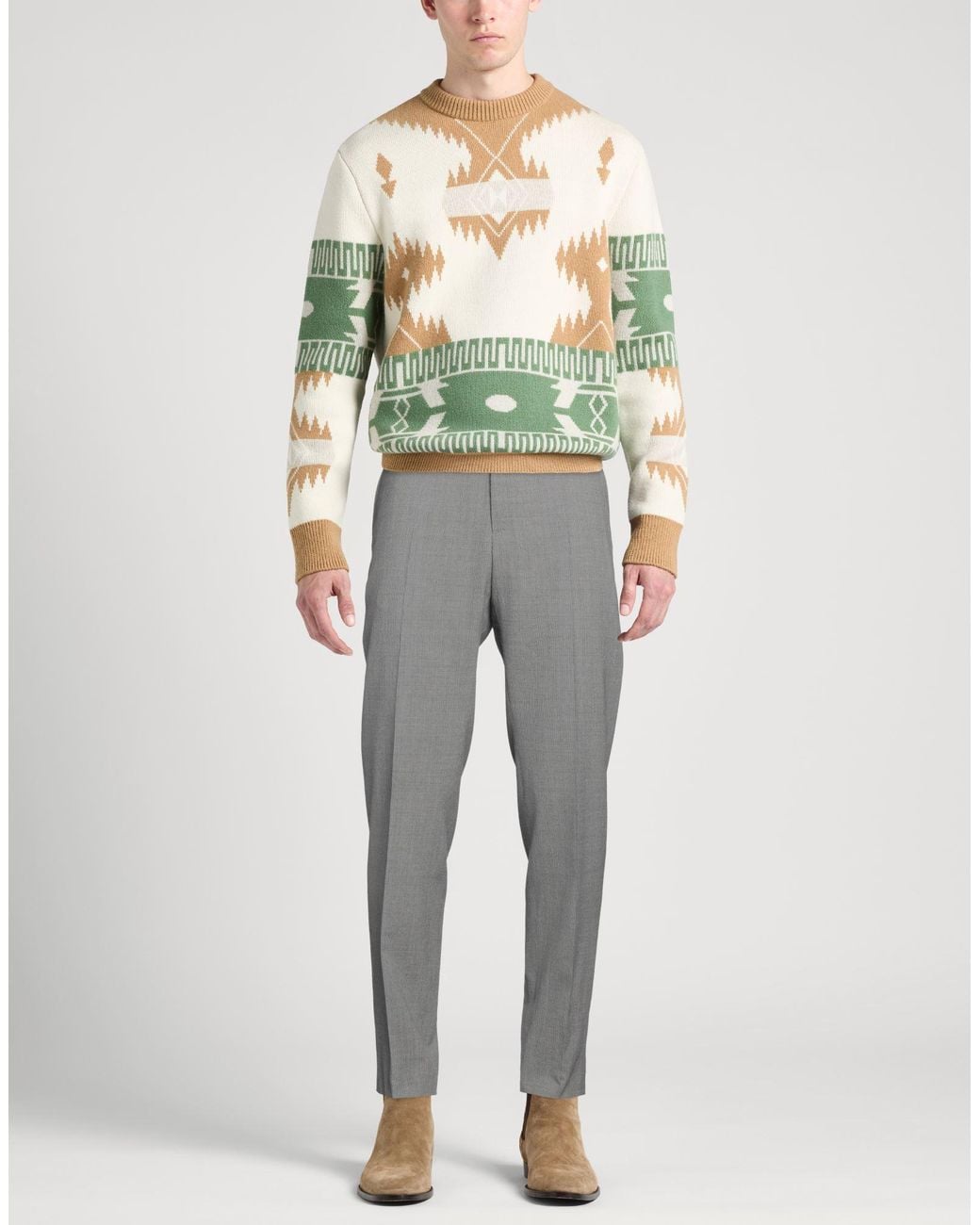 Dunhill Gray Pants Wool, Elastane for men