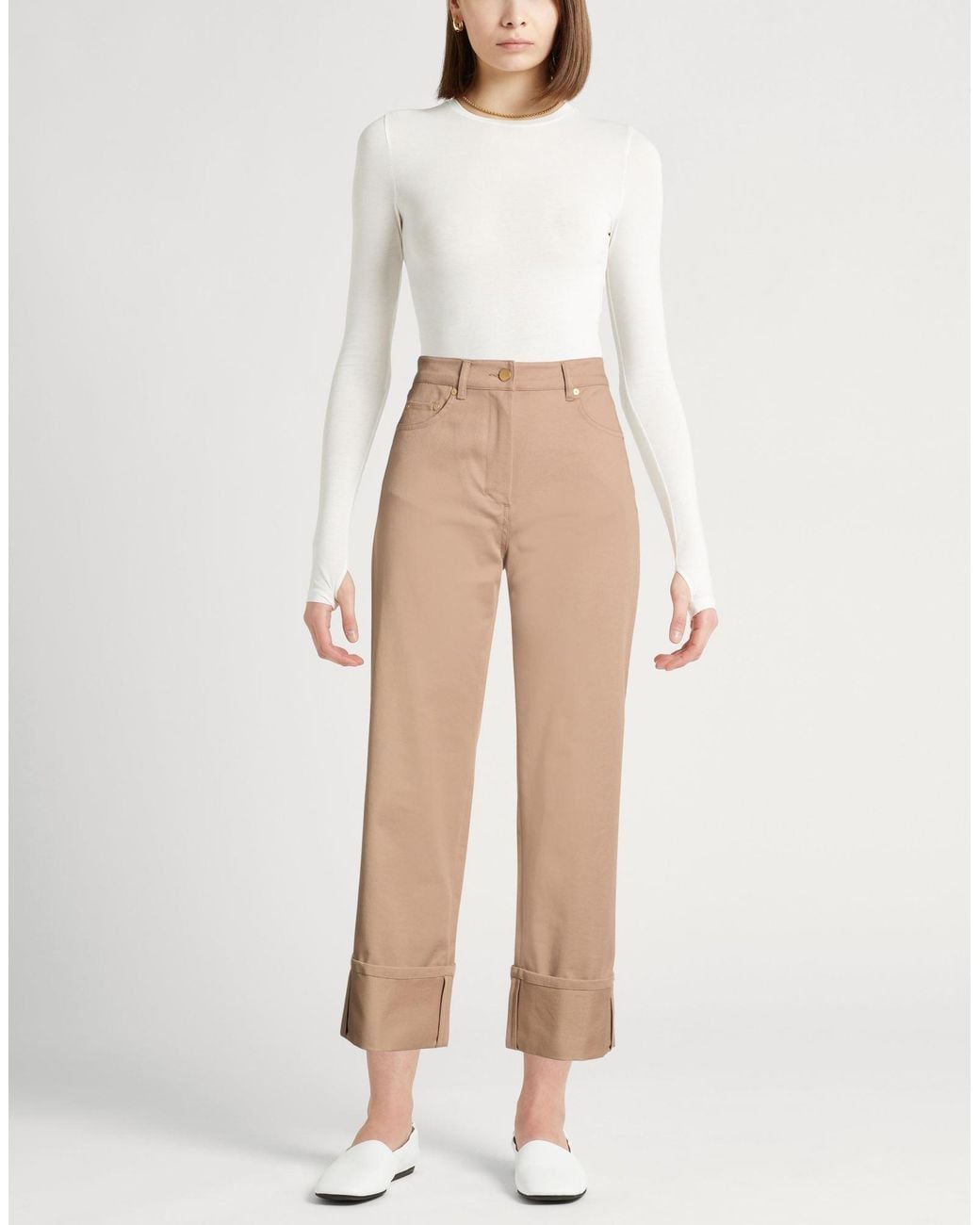 Max Mara Natural Pants Cotton, Elastane