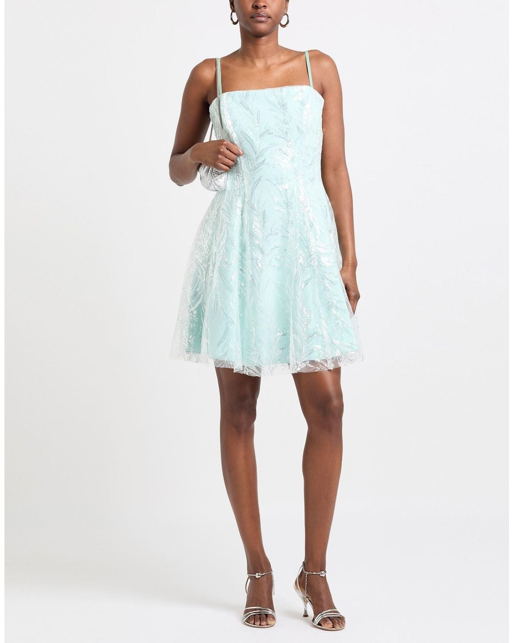 Rinascimento Blue Mini Dress Polyester