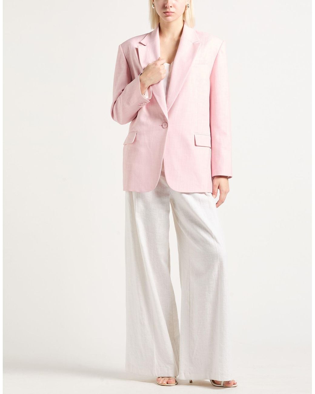 Maje Pink Blazer Viscose, Polyester, Elastane