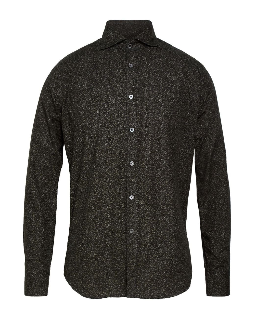 Canali Black Shirt Cotton, Lyocell for men